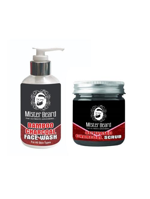 mister beard bamboo charcoal face wash with charcoal scrub - 15985905 - Very Small Image - 1
