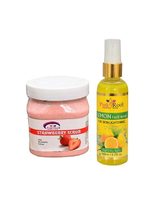 pink root strawberry scrub  with lemon face wash - 15986362 - Very Small Image - 1