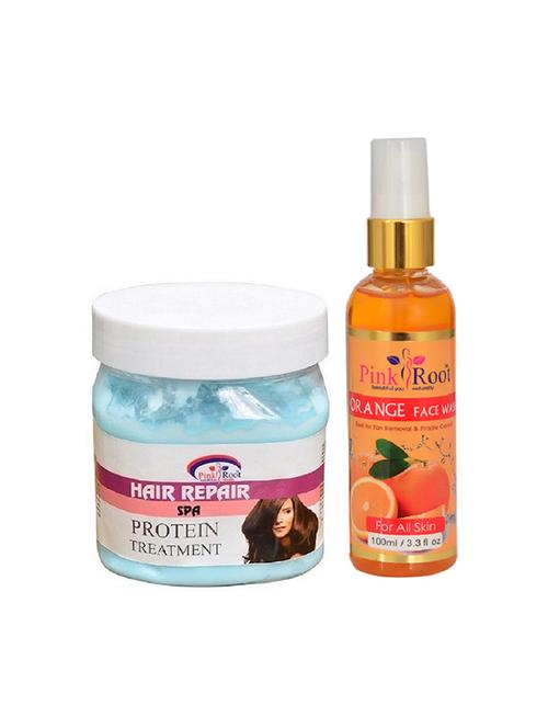 pink root hair spa cream  with orange face wash - 15986459 - Very Small Image - 1