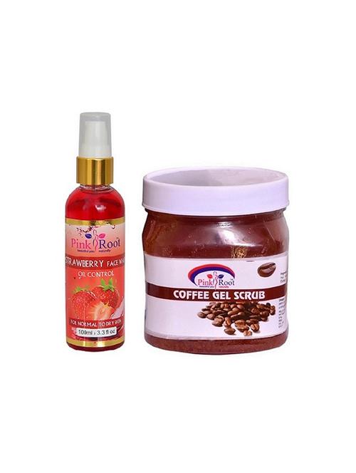 pink root strawberry face wash with coffee gel scrub - 15986974 - Very Small Image - 1