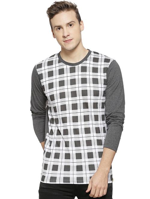 grey checkered tshirt - 15988634 - Very Small Image - 1