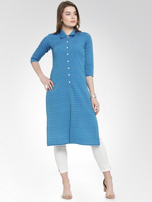 dobby straight kurta - 15988883 - Very Small Image - 1