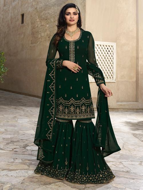 embellished sharara suits semi-stitched suit - 15989013 - Very Small Image - 1