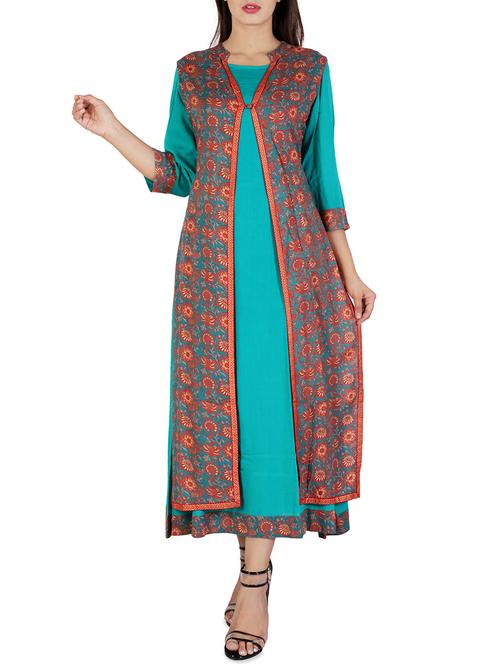 Layered printed kurta - 15989448 - Very Small Image - 1