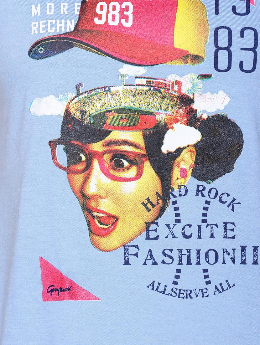 women's front print round neck t-shirt - 15996487 - Standard Image - 3