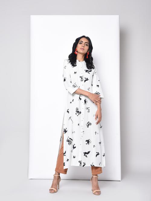 printed straight kurta - 15996657 - Very Small Image - 1