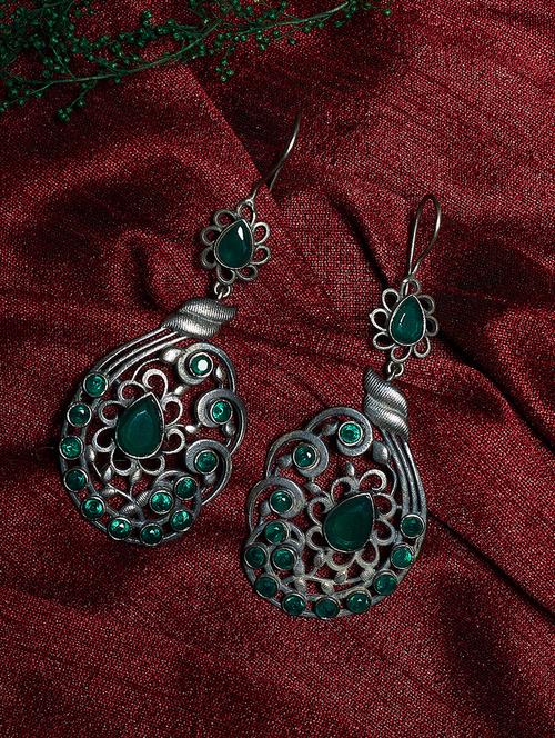 green  oxidized drop earring - 15997294 - Very Small Image - 1