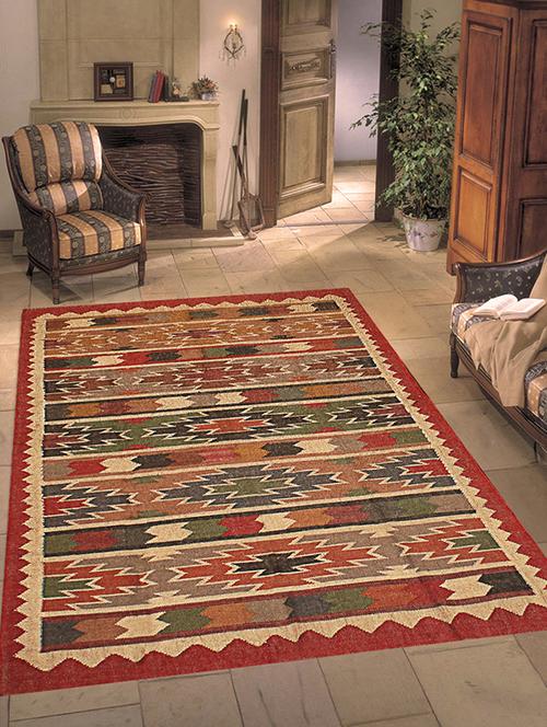 rugsville nationwide multi southwestern kilim jute dhurrie rug  5x8 feet - 15997862 - Very Small Image - 1