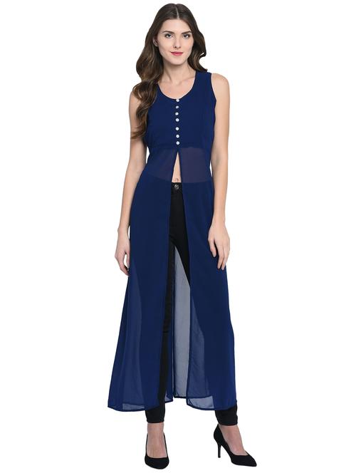 front slit button detail tunic - 15997953 - Very Small Image - 1