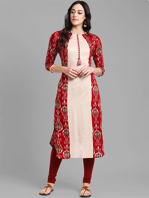 ikat print straight kurta - 15998004 - Very Small Image - 1