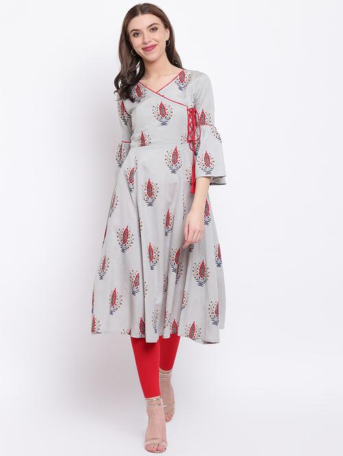 angrakha bell sleeves kurta - 15998324 - Very Small Image - 1