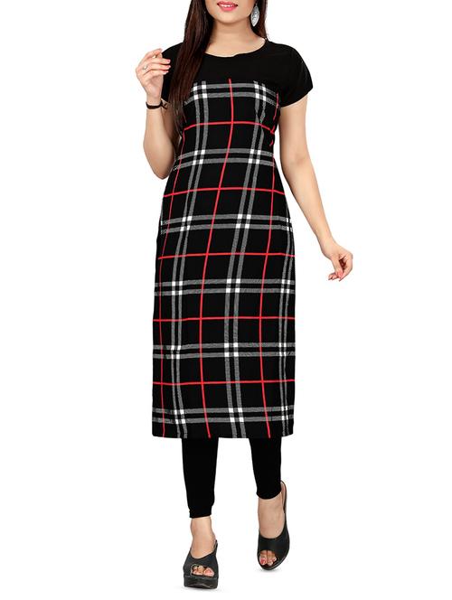 checkered straight kurta - 15998771 - Very Small Image - 1