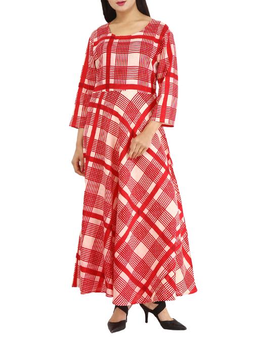 checkered flared kurta - 15999158 - Very Small Image - 1