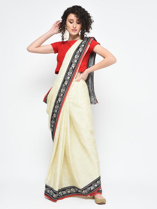 paisley printed saree with blouse - 16000661 - Very Small Image - 1