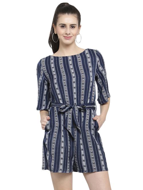 pocket detail tie knot romper - 16000990 - Very Small Image - 1