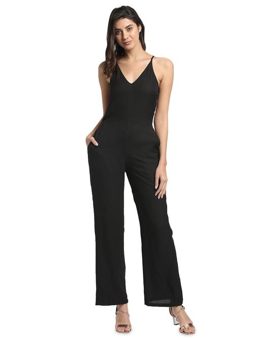 embroidered mesh paneled jumpsuit - 16001081 - Very Small Image - 1
