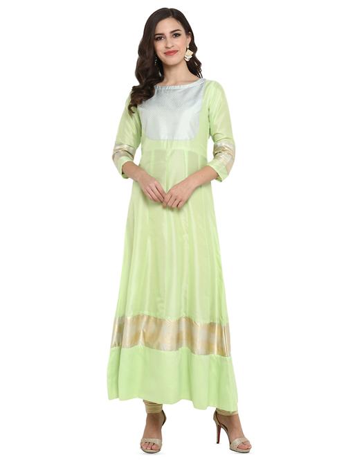 color block anarkali kurta - 16002510 - Very Small Image - 1