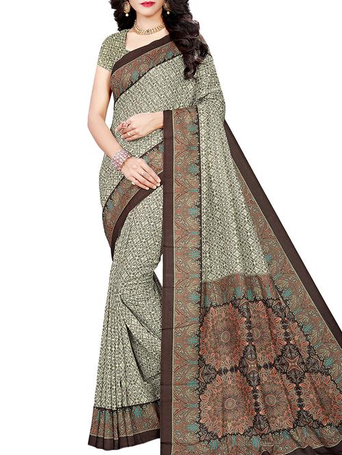 kalamkari digital printed saree with blouse - 16002633 - Very Small Image - 1