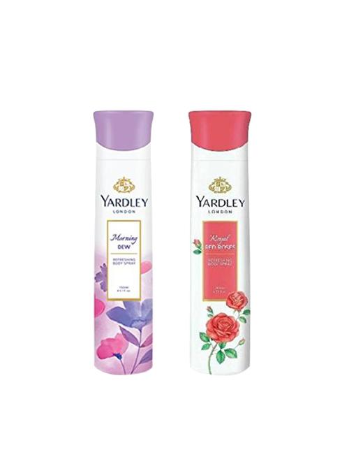 yardley london deodorant for women morning dew and red rose combo pack 2 (150 ml) - 16004557 - Very Small Image - 1