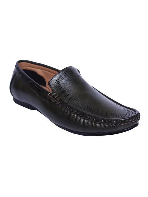 green leather formal slip ons - 16005522 - Very Small Image - 1