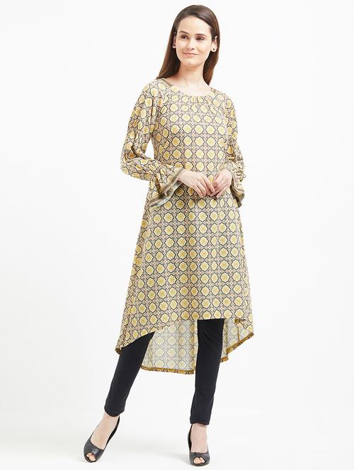 high low printed kurta - 16005674 - Very Small Image - 1