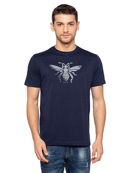 navy blue printed tshirt - 16008094 - Very Small Image - 1