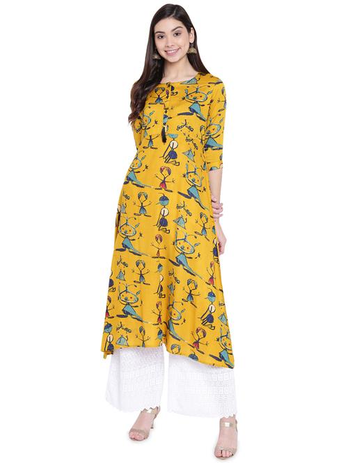 a-line conversational kurta - 16008579 - Very Small Image - 1
