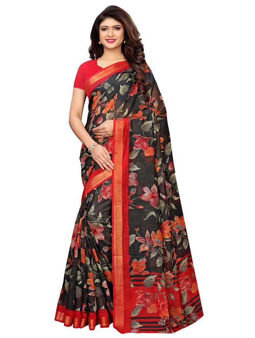 digital floral printed saree with blouse - 16009639 - Very Small Image - 1