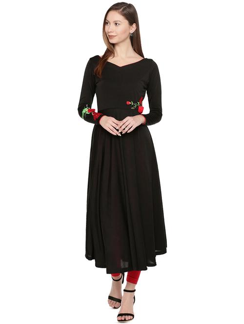 flared embroidered kurta - 16009876 - Very Small Image - 1