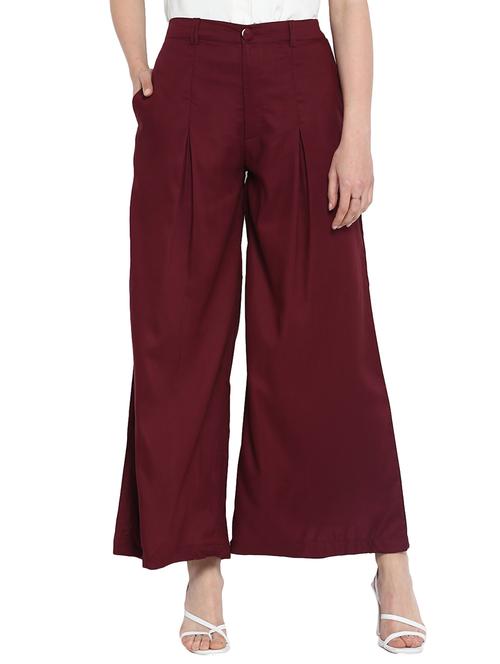 pleat detail wide leg trouser - 16012272 - Very Small Image - 1