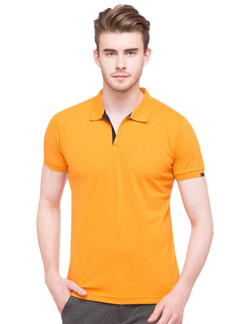 yellow solid polo tshirt - 16012939 - Very Small Image - 1