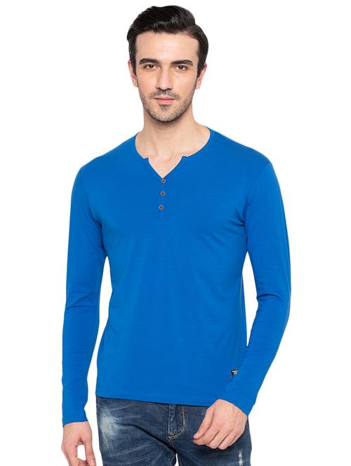 blue solid tshirt - 16012966 - Very Small Image - 1