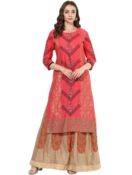 block print straight kurta - 16013002 - Very Small Image - 1