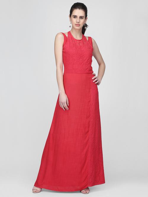 halter neck laced maxi dress - 16013105 - Very Small Image - 1