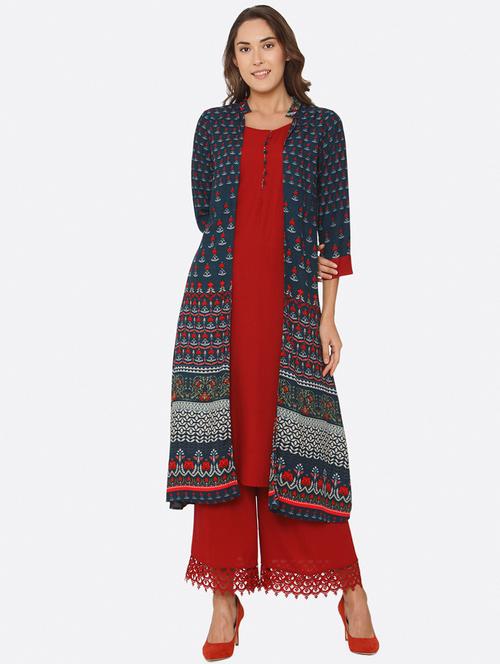 layered printed kurta - 16013227 - Very Small Image - 1
