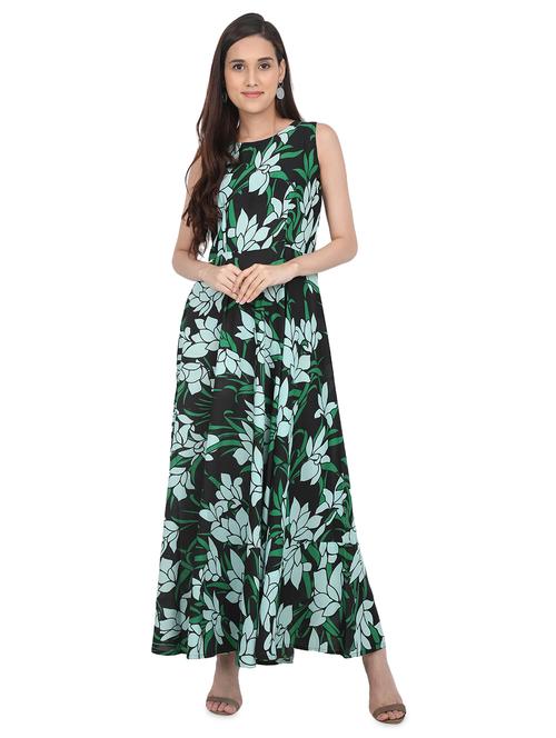 floral flared maxi dress - 16015161 - Very Small Image - 1