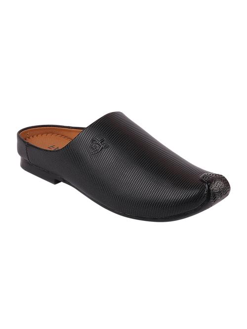 black leatherette slip on mules - 16015621 - Very Small Image - 1