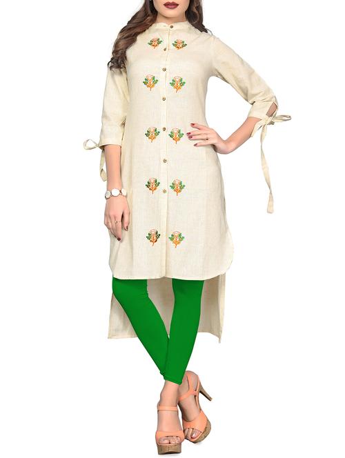 embroidered high-low kurta - 16016047 - Very Small Image - 1