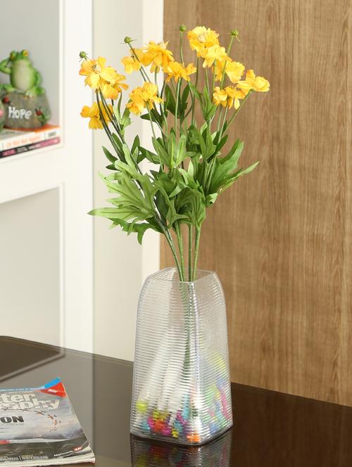 aapno rajasthan plastic yellow & green artificial flowers - 16016428 - Very Small Image - 1