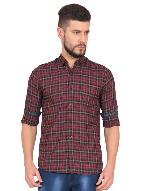 red cotton casual shirt - 16016630 - Very Small Image - 1