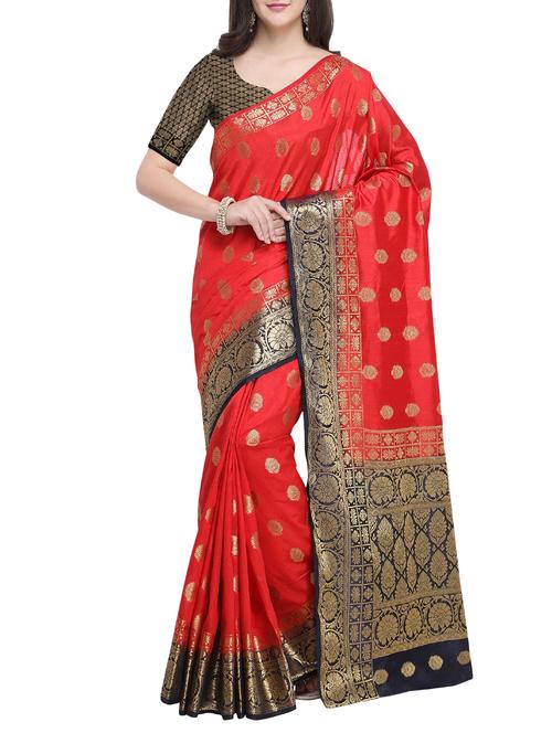 self design woven saree with blouse - 16016985 - Very Small Image - 1