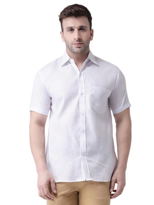 white linen casual shirt - 16017579 - Very Small Image - 1