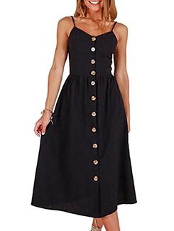 button up a-line dress - 16019218 - Very Small Image - 1