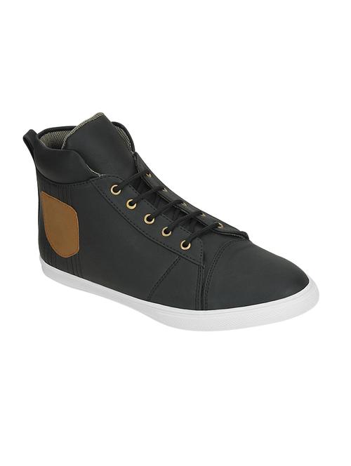 black leatherette lace up sneakers - 16019746 - Very Small Image - 1