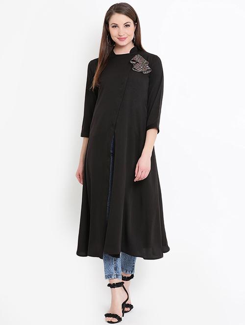 high slit solid kurta - 16020300 - Very Small Image - 1