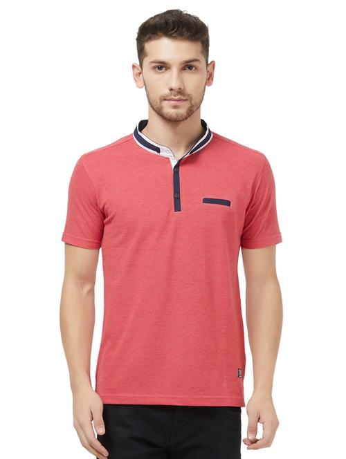 red solid collared t-shirt - 16021564 - Very Small Image - 1