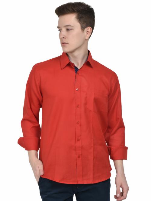red solid casual shirt - 16024376 - Very Small Image - 1