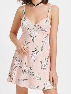 tie back floral a-line dress - 16024666 - Very Small Image - 1