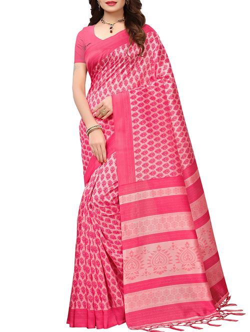 floral mysore silk saree with blouse - 16024803 - Very Small Image - 1