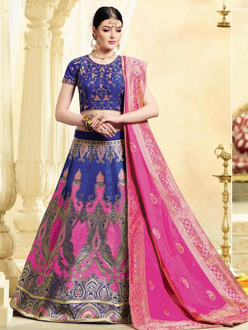 foil print a-line lehenga - 16024894 - Very Small Image - 1